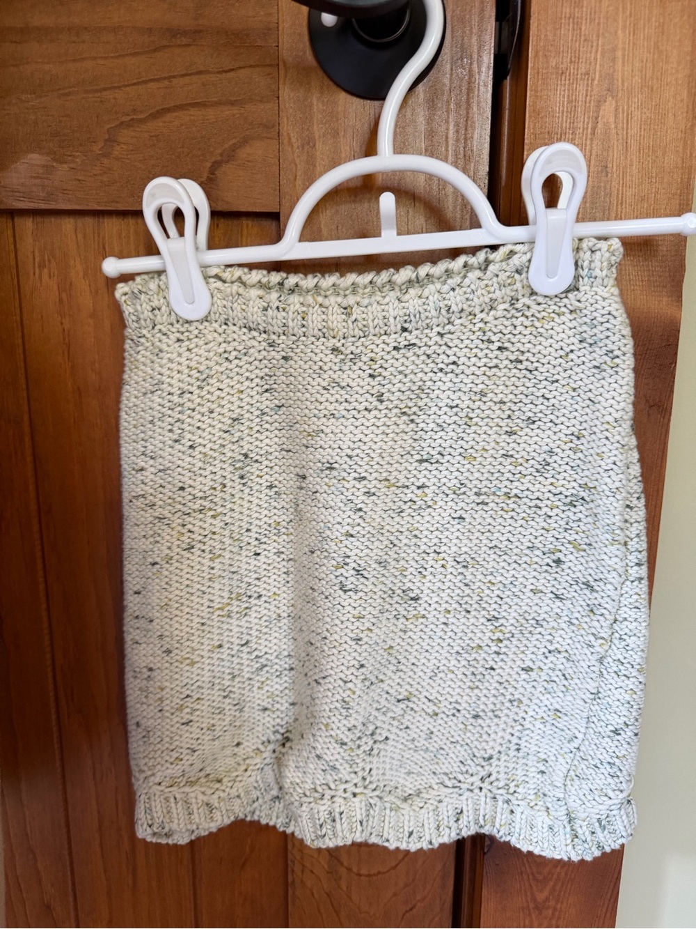Designer Danielle Guizio Bloom Cream Knit Skirt Neutral Speckled